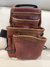 FESH 10+ Pocket Top Gain Leather Tool Pouch W/extra Large Pocket. No Belt