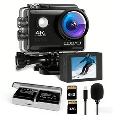 COOAU Action Cam HD 4K 20MP WiFi Unterwasserkamera 40M Wasserdicht 1200mAh 170°