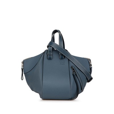 LOEWE Small Leather Hammock Bag Pre-Loved Blue