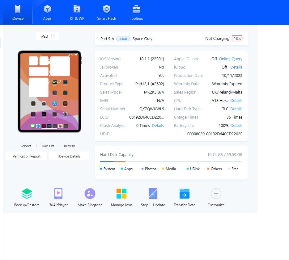 Apple iPad 9th Gen (A2602) 10.2" – 64GB – Space Gray – WiFi – Good Condition - Image 3 of 4