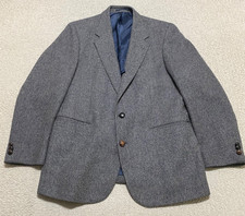 Egon Von Furstenberg Mens sz 40 Blazer Gray Herringone 2 Button Single Vent