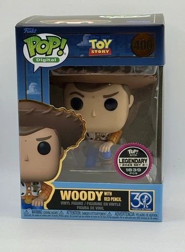 Funko- Digital- #400- Toy Story- Woody w/ Red Pencil - LE 1839 W/ Stack