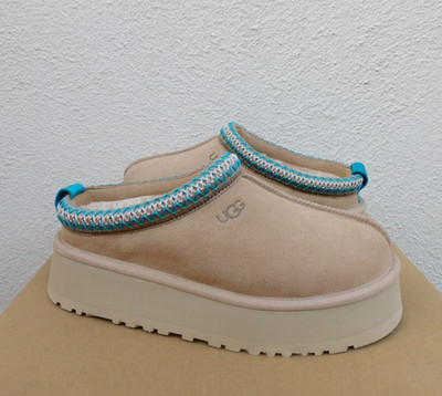 UGG TAZZ DRIFTWOOD SUEDE/ WOOL PLATFORM SLIPPERS SHOES, WOMEN US 10/ EUR 41 ~NEW