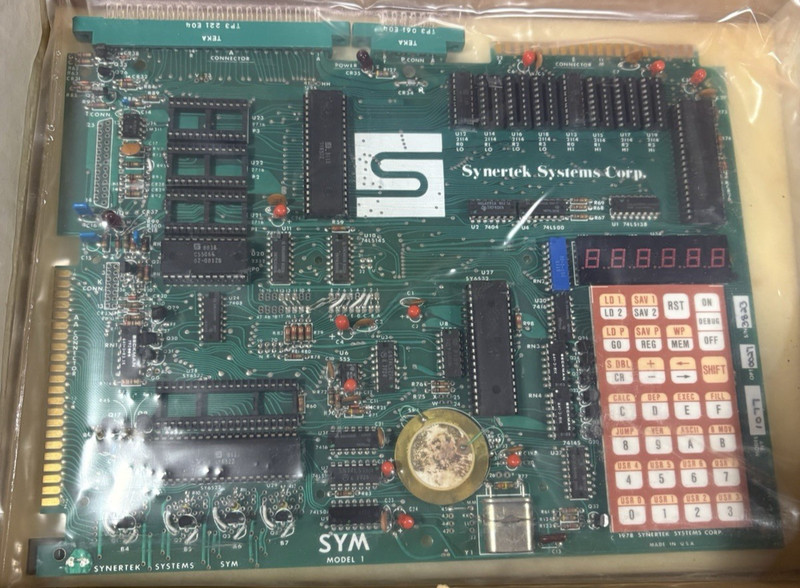 Synertek Systems SYM-1 Single Board Computer w/Original Box & Adapter