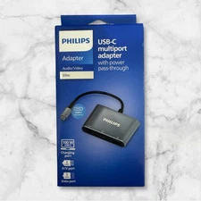 Philips USB C Hub with Power Pass Through 3-in-1 Multiport Adapter Black NEWSHIP