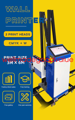 Vertical UV Inkjet Wall Painting Printing Machine & 2x Epson DX10 3*6m 250w 110v