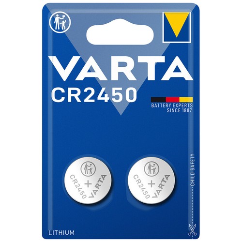 kQ Varta Knopfzelle Lithium CR2450 3V Batterien 2er Blister - Bild 1 von 2