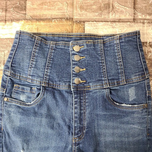 Venus Hi Rise Button Up Jeans High Waisted Distressed Mom Jeans Size 6 - Picture 4 of 11