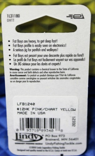 Lindy Fat Boys Ice Jigs #12HK LFB-CHOOSE YOUR COLOR! - Picture 4 of 12