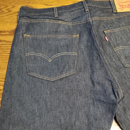 Levi's 501 Black Straight Leg Raw Denim Jeans Men's 40x34 (42x34 Actual) New - Picture 8 of 22