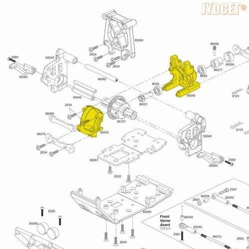 #85045 (85235) Aluminium Vorder- & Hintergetriebe Diff Getriebe für RC 1/8 HPI SAVAGE - Bild 2 von 13