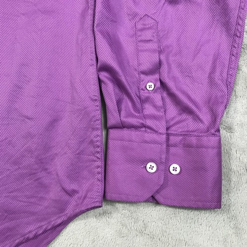 Camicia Robert Graham uomo 2XL viola manica lunga bottoni vestibilità classica cotone - Foto 5 di 12