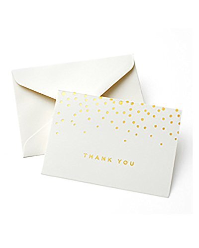 Gold Foil Dots Thank You Cards Ivory 3.5” x 5” Set of 50 13745 - Picture 4 of 4