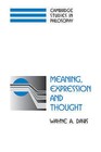 Meaning, Expression and Thought by Wayne A. Davis (Paperback, 2007)
