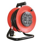 Extension Lead Reel 4 Way 25M Cable Socket Heavy Duty 13A Power Red NEW
