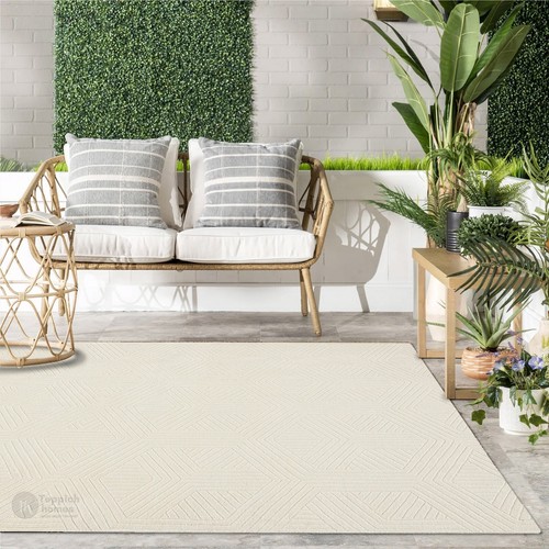 Area rug 5x7, 5x8, 6x8 Hand tufted, Ivory Wool, Rugs for Bed, Living, room - Foto 6 di 10