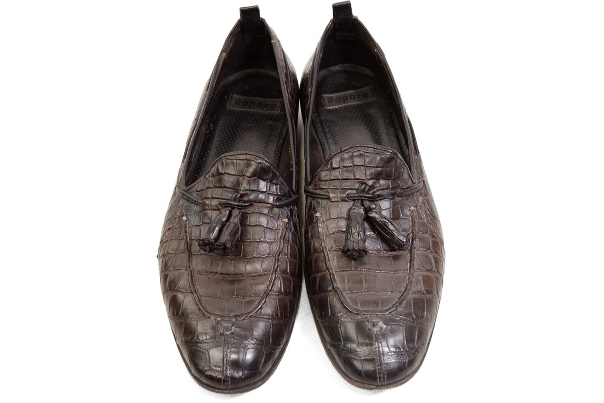ラパーロ／Raparo レザーシューズ 41 RAPARO Crocodile tassel Loafer made in Italy UK8 / US9 / 42