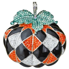 Kirks Folly  Harlequin Halloween Pumpkin Magnetic Enhancer (Silvertone)