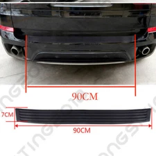 Black Rear Bumper Rubber Pad Kit Guard Sill Plate Trunk Protector Trim Cover
