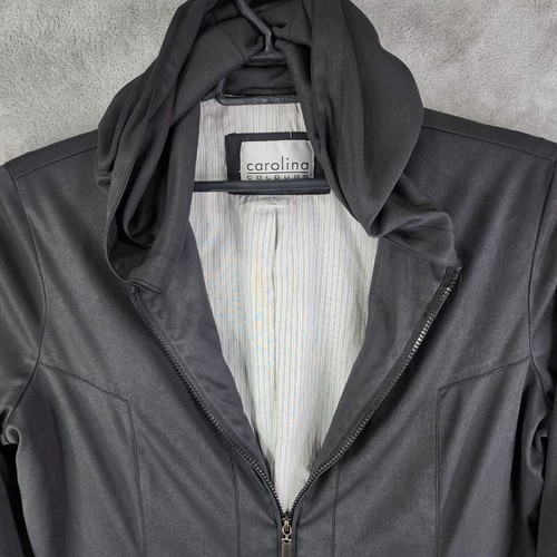 Womens Carolina Black Caolina Colours Hooded Jacket Full Zip Long Sleeve Lined L - Picture 7 of 12