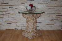 Runder Glas Beistelltisch Telefontisch BlumensäUle Nachttisch Blumentisch SäUle