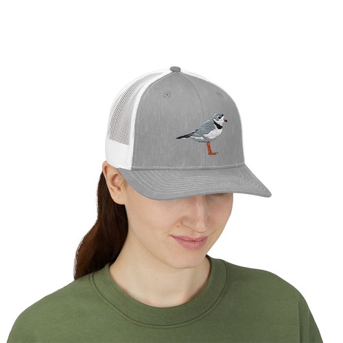 Piping Plover Embroidered Bird Trucker Cap, Birdwatcher Cap, Wildlife Enthusiast - Picture 30 of 37