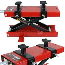 Wide Deck 1100 LB Motorcycle Center Scissor Lift Jack Hoist Stand Bikes ATVs