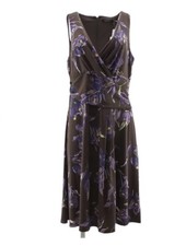 Lauren by Ralph Lauren Women's Brown Floral Maxi Dress Size 12 NWT
