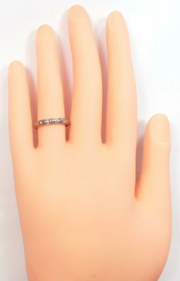 Antigua alianza de boda Art Deco anillo de oro 17KW/Y tamaño 6 UK-L1/2 3,06 MM Foto 2 de 4