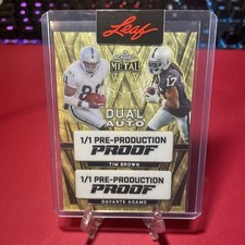 Marketplace image: 2024 Leaf Metal Football Tim Brown & Davante Adams 1/1 Superfractor Proof TA266