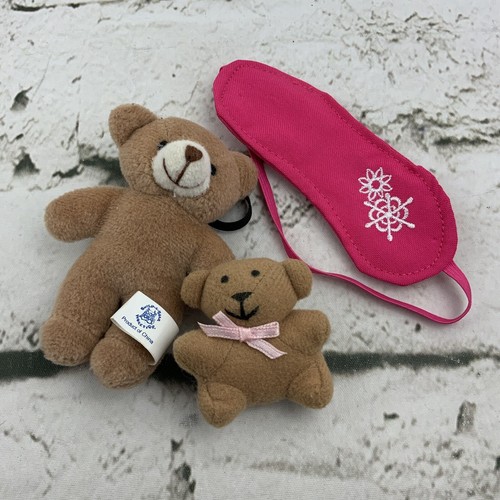 Doll Blankets Mini Teddy Bears Sleep Mask Pink Purple Lot - Picture 4 of 5
