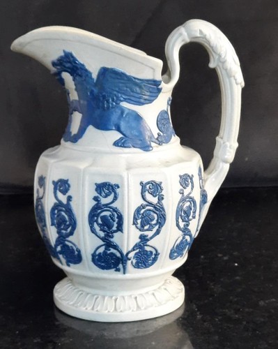 Seltener Job Ridgway Salzglasierter Ale/Apfelweinkrug mit geflügelten Griffen 1802+