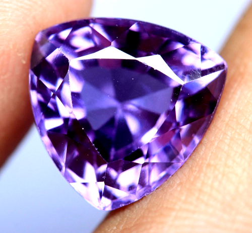 9.65 Ct AAA Natural Purple pink Montana Yogo Sapphira Trillion Cut Loos Gemstone - Picture 7 of 7