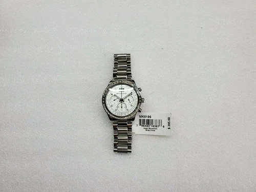 MICHAEL KORS BRINKLEY CHRONOGRAPH DATE STAINLESS STEEL WOMEN'S WATCH MK6186 NEW - Picture 4 of 10