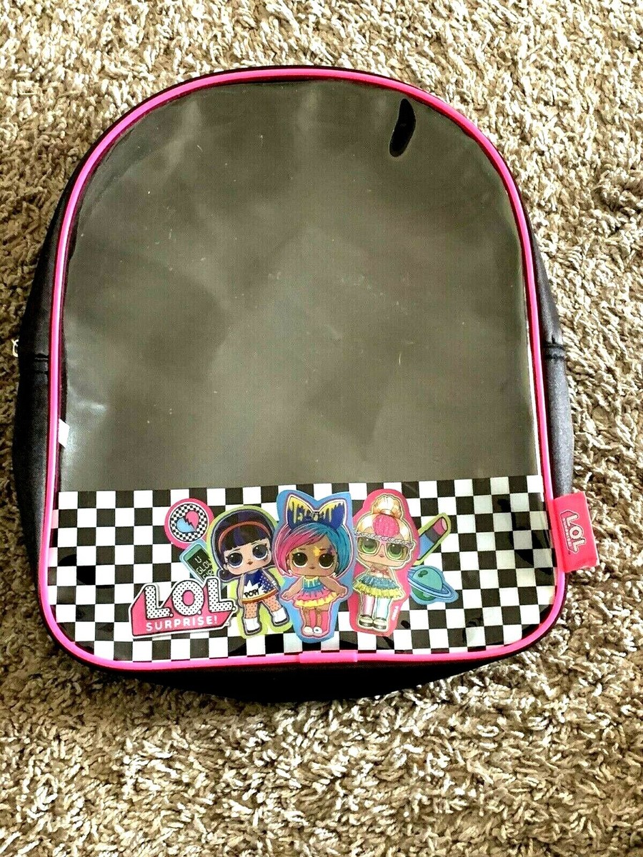 LOL Surprise Kid s Clear Front Satin Back Mini Backpack Purse Play School eBay