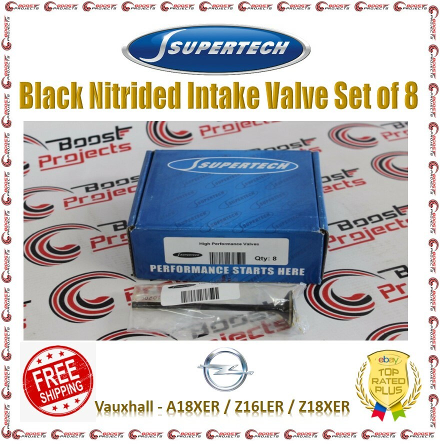 SuperTech Black Nitrided Intake Valve 31.30 mm Set of 8 For Opel / Vauxhall