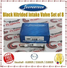 SuperTech Black Nitrided Intake Valve 31.30 mm Set of 8 For Opel / Vauxhall