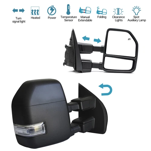 Towing Mirrors Power Heated For 2017 2018 2019 2020 Ford F250 F350 SD LH+RH Side