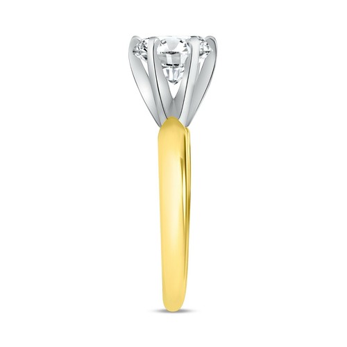 1 Karat runder Schnitt Solitär Verlobung Hochzeit Versprechen Ring massiv 18K Gelbgold - Bild 3 von 3