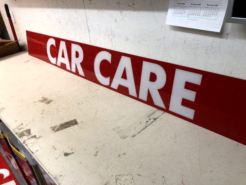 Long Vintage Gas Station Sign Wall Mounted "Car Care" (Could Be Back Lit) -D6 - Picture 6 of 11