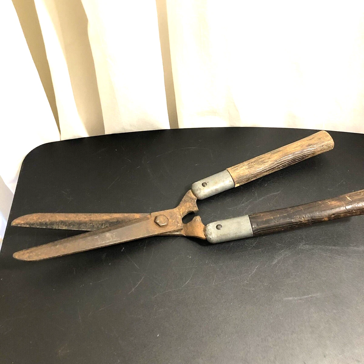 Vintage Hedge Shears Rusty Garden Tool True Temper Dynamic Wooden