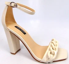 NEW Nine West Mindful Dressy Heels Sandals Womens Shoe Size 5.0 M, Ivory Leather