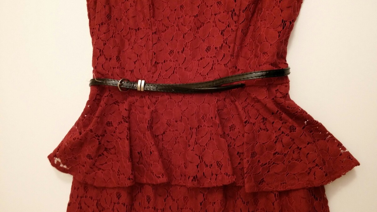 NWT - HeartSoul Women's Dress, Small Maroon w/ Lace Overlay Dressy Fully  Lined | eBay