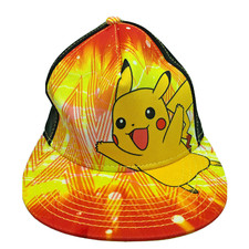 Pokemon Hat Pikachu Youth OSFM Adjustable Snap Back Cap 2016 Black Nintendo Yell