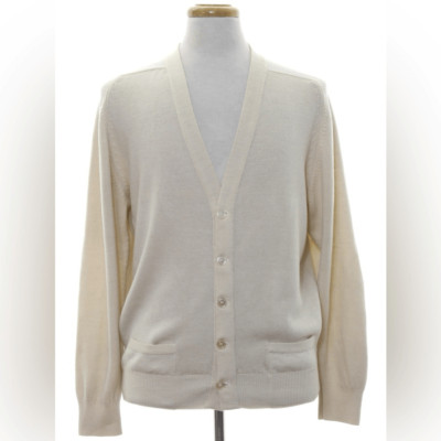 Vintage 70s US製 カーディガン Cardigan 70s 80s USA 2PLY スウェードレザー ウールニット カーディガン