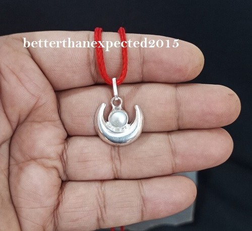 Medallón colgante natural Moti Chandra luna perla para protección infantil piedra perla - Imagen 3 de 4