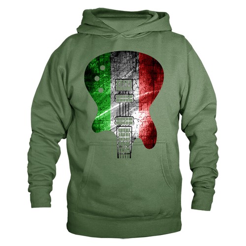 Gitarrenkörper Flagge Mexiko Musik Band Grafik Hoodie - Bild 7 von 10