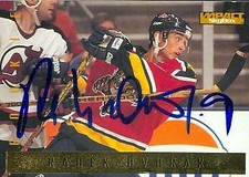 Radek Dvorak autographed Hockey Card (Panthers) 1996 Skybox Impact Gold #200