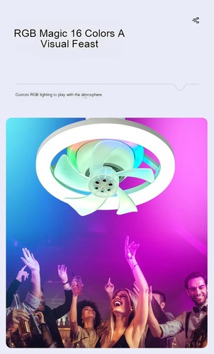 Moving Head Fan Lamp E27 Screw Household Small Ceiling Fan Light for Living Room - Picture 13 of 22