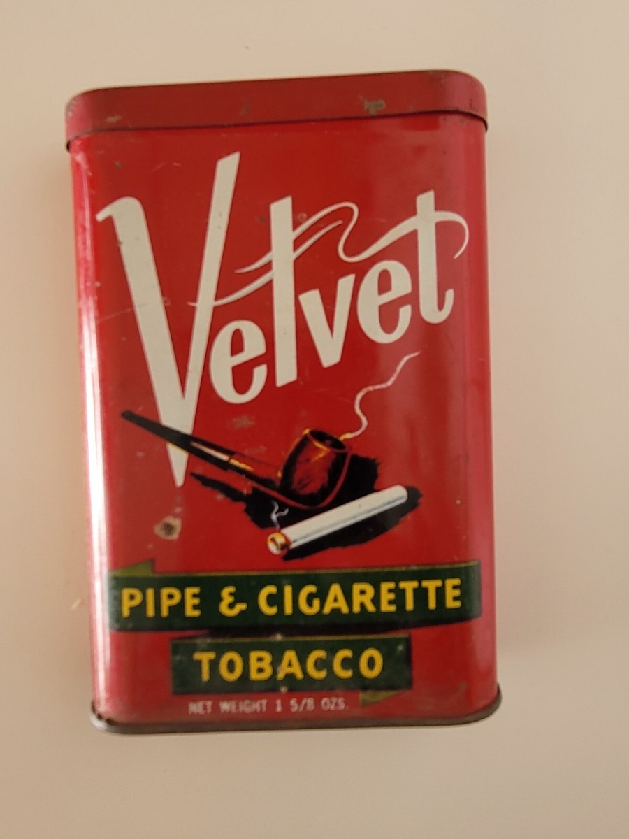 Velvet Pipe & Cigarette Tobacco Tin 1-5/8 oz. Vintage